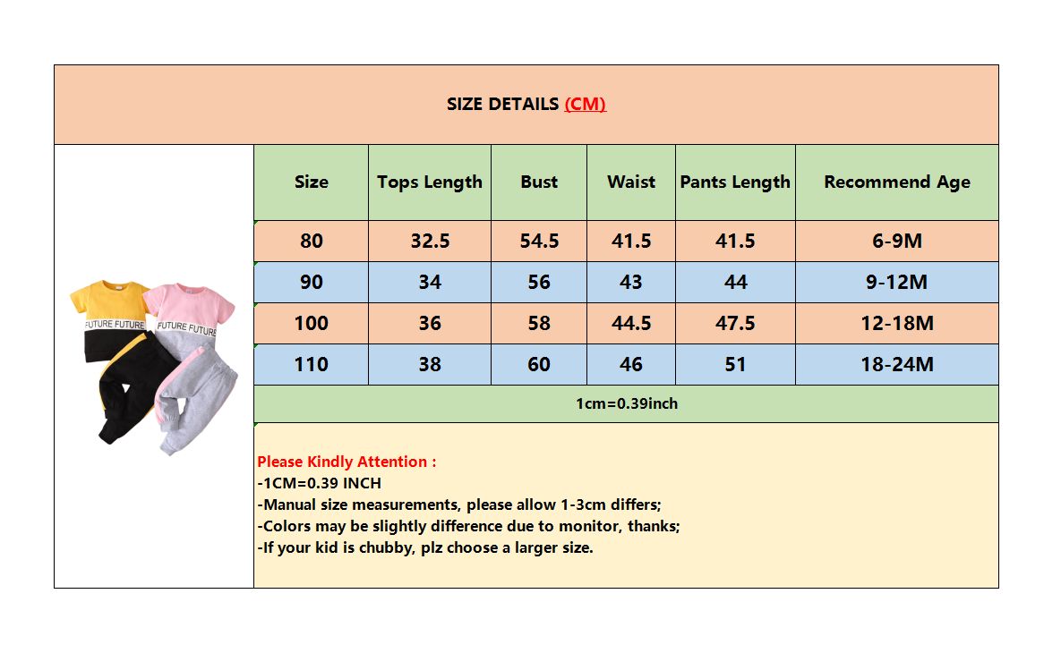 0-2 Years Baby Girls Sports Style Short Sleeves Clothes Set PINK