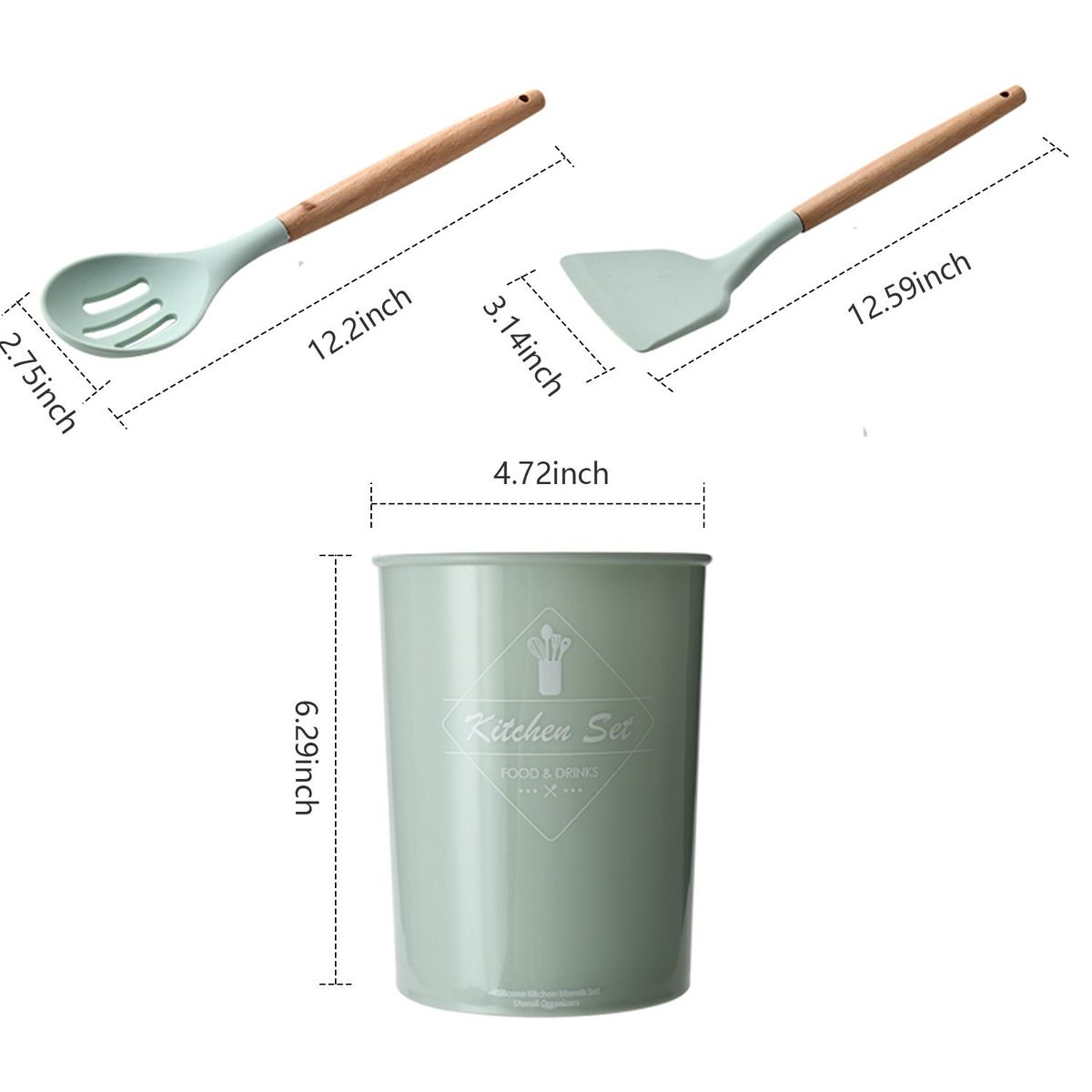 9PCS Cooking Utensils Kitchen Utensil Set Silicone