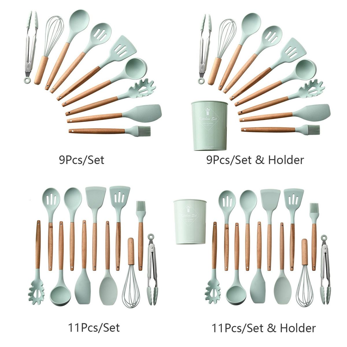 9PCS Cooking Utensils Kitchen Utensil Set Silicone