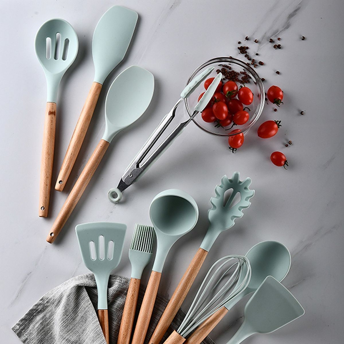 9PCS Cooking Utensils Kitchen Utensil Set Silicone