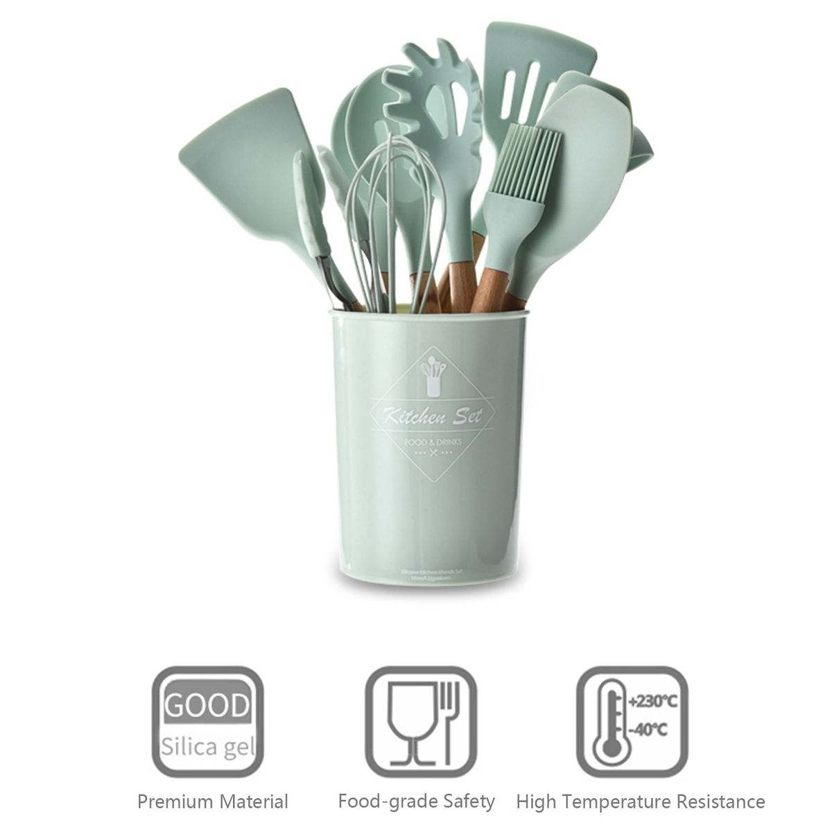 9PCS Cooking Utensils Kitchen Utensil Set Silicone