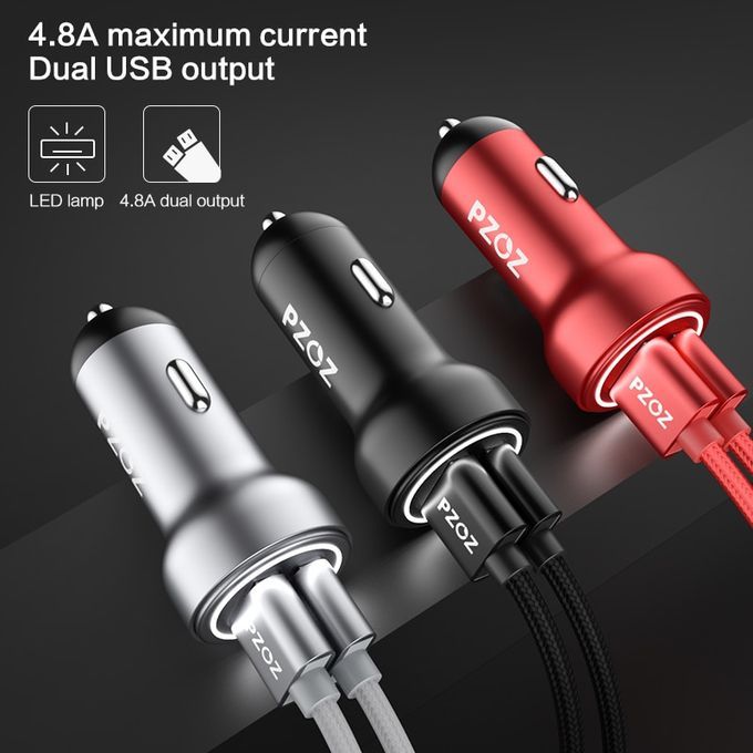 Dual USB Car Charger Mini 12 V 4.8A Fast Charge Universal For Mobile Phone Car-charger For IPhone 7 8 X Charger Car