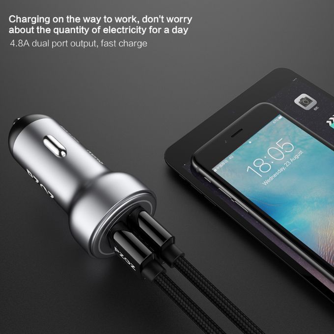 Dual USB Car Charger Mini 12 V 4.8A Fast Charge Universal For Mobile Phone Car-charger For IPhone 7 8 X Charger Car