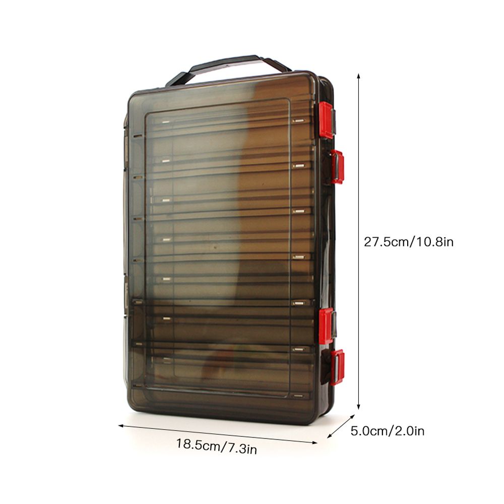 14 Compartments Double Sided Plastic Fishing Bait Box Lure