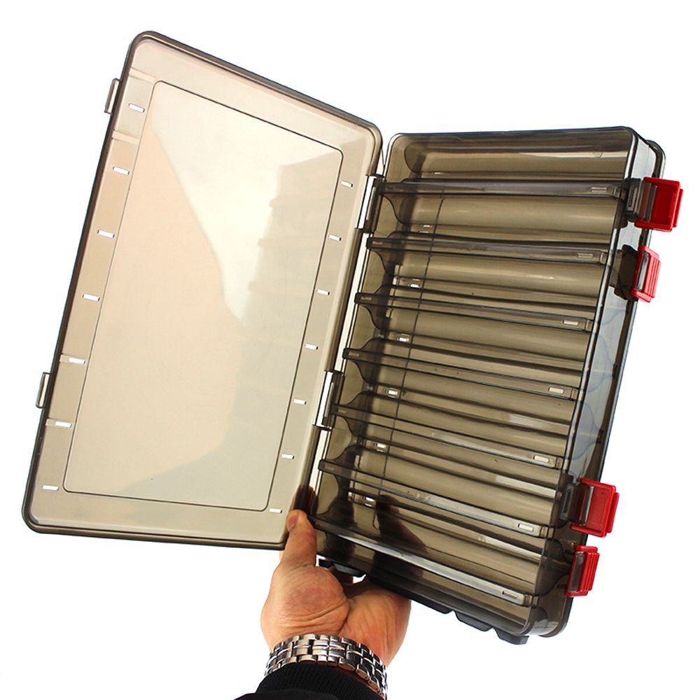 14 Compartments Double Sided Plastic Fishing Bait Box Lure