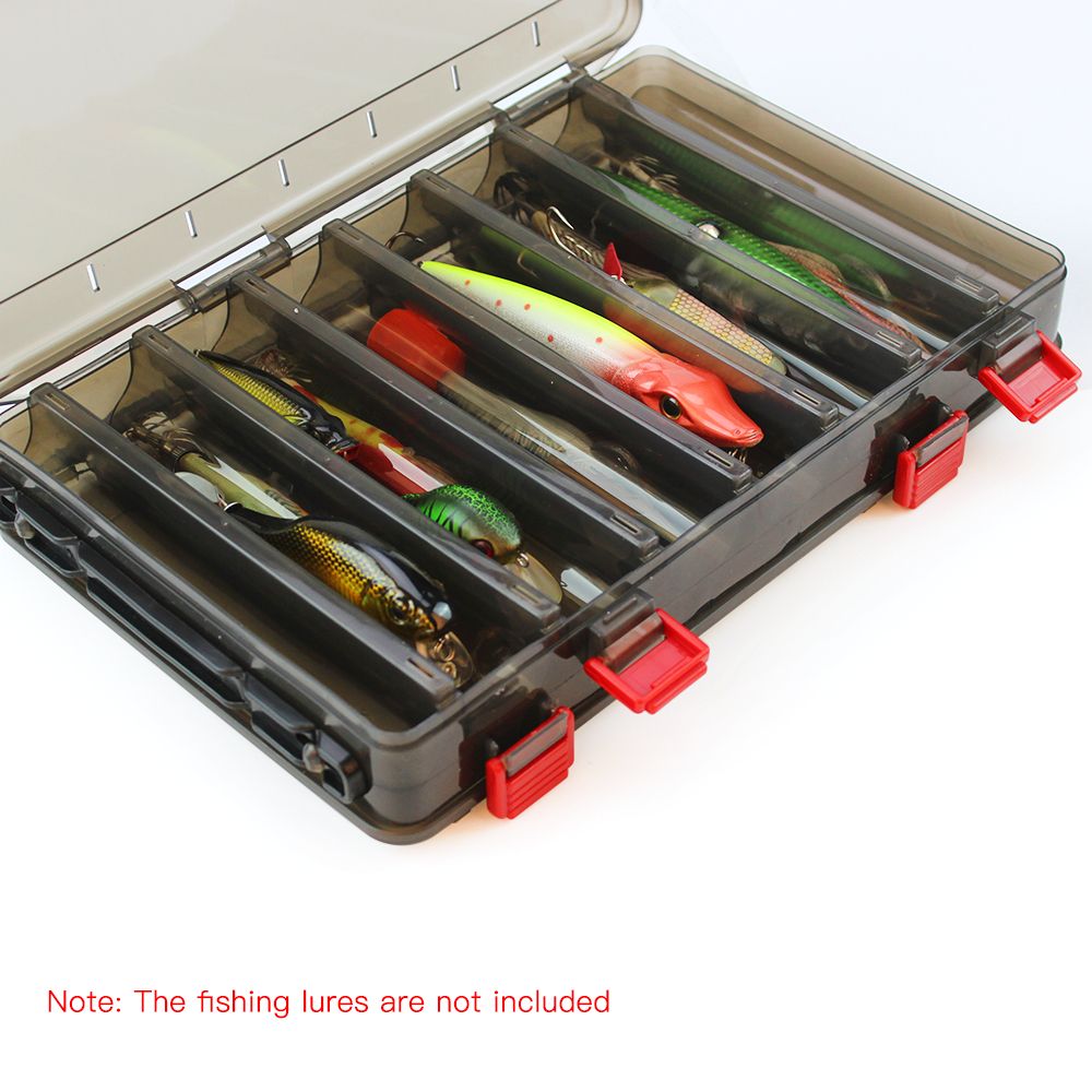 14 Compartments Double Sided Plastic Fishing Bait Box Lure