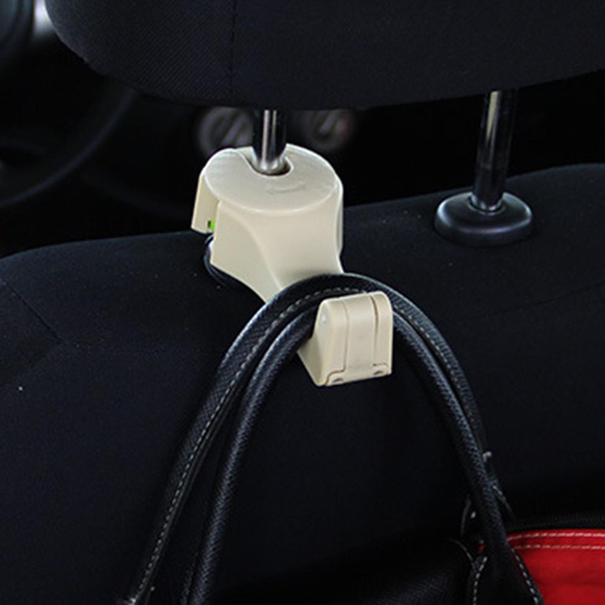 Car Headrest Hook Universal Car Headrest Hook with Phone Holder Beige