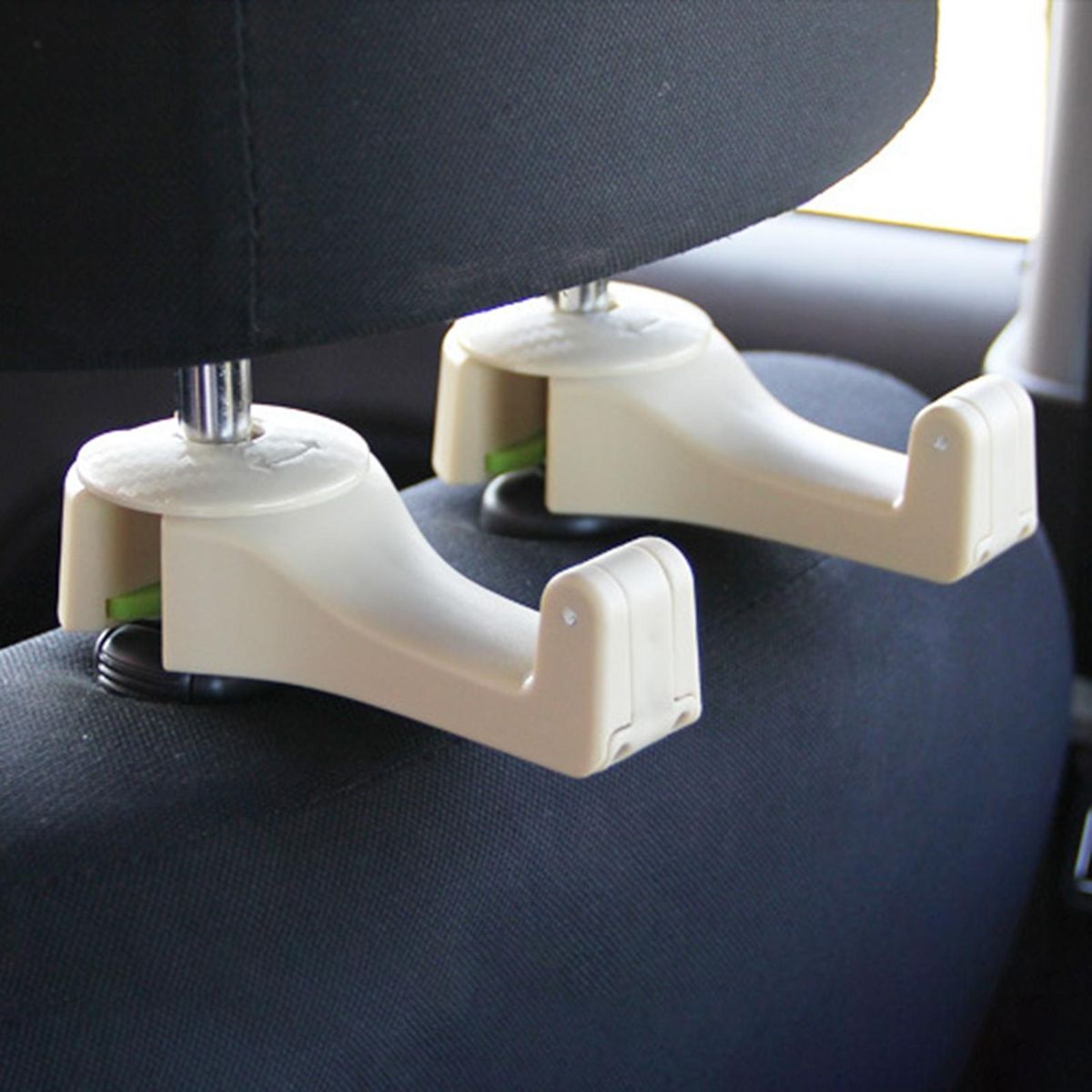 Car Headrest Hook Universal Car Headrest Hook with Phone Holder Beige
