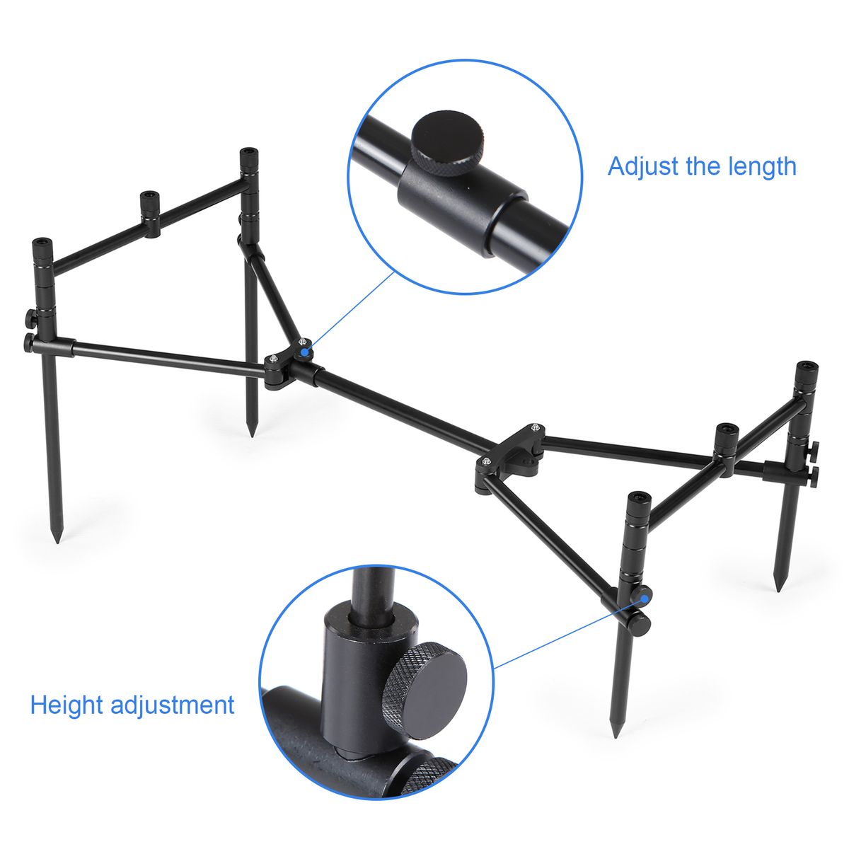 Detachable Fishing Rod Stand Buzz Bar Pole Rest Head Folding