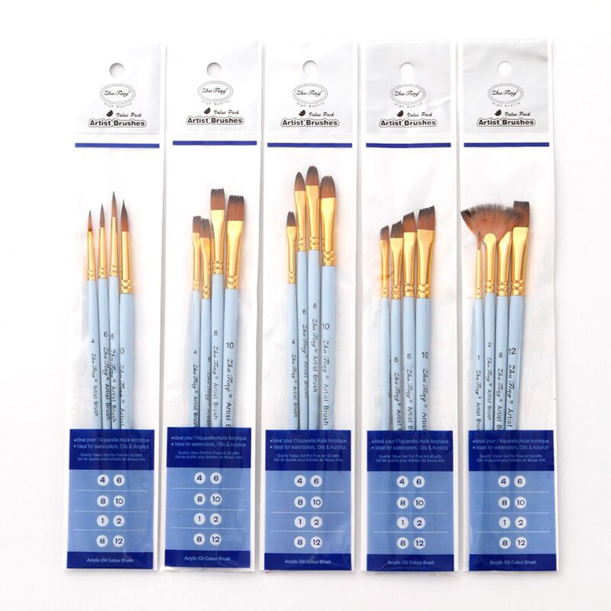 20pcs Draw Paint Brushes Set Kit Artist Paintbrush Multiple