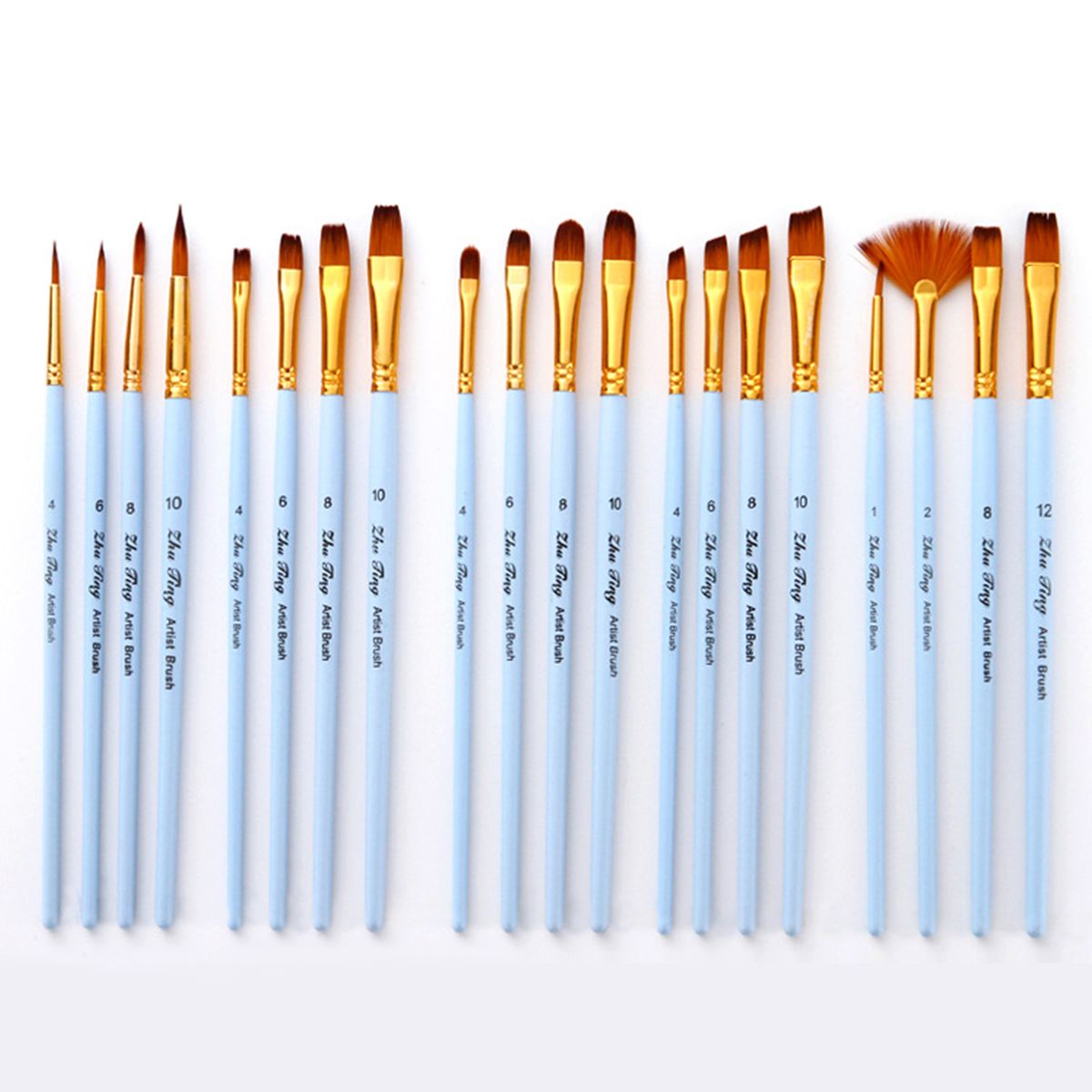 20pcs Draw Paint Brushes Set Kit Artist Paintbrush Multiple