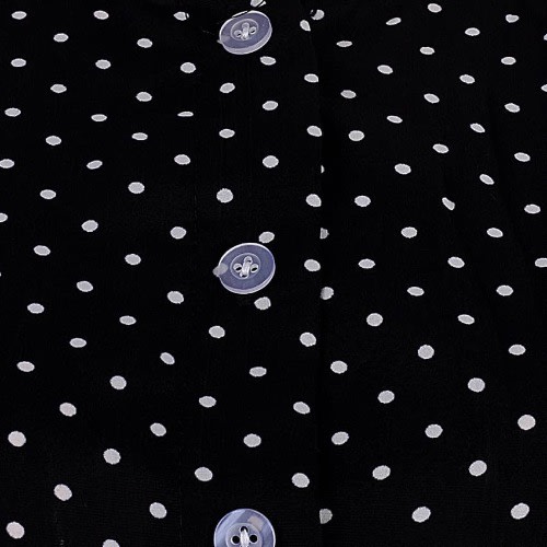 Dotted Round Neck Blouse- Black