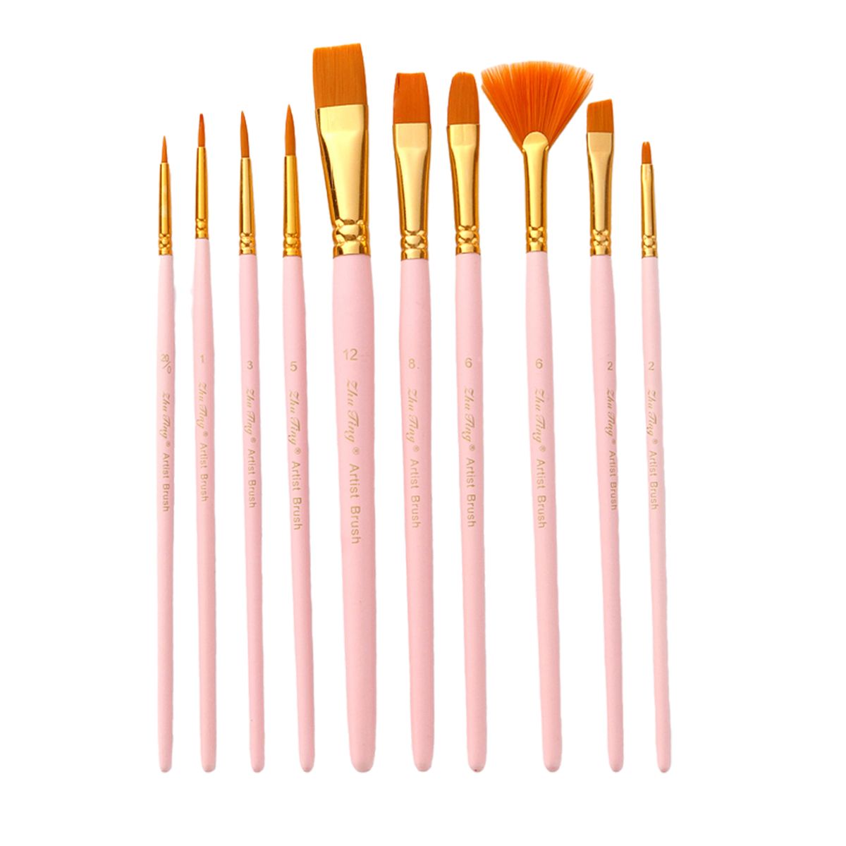 10pcs Watercolor Paint Brushes Set Nylon Hair Artist