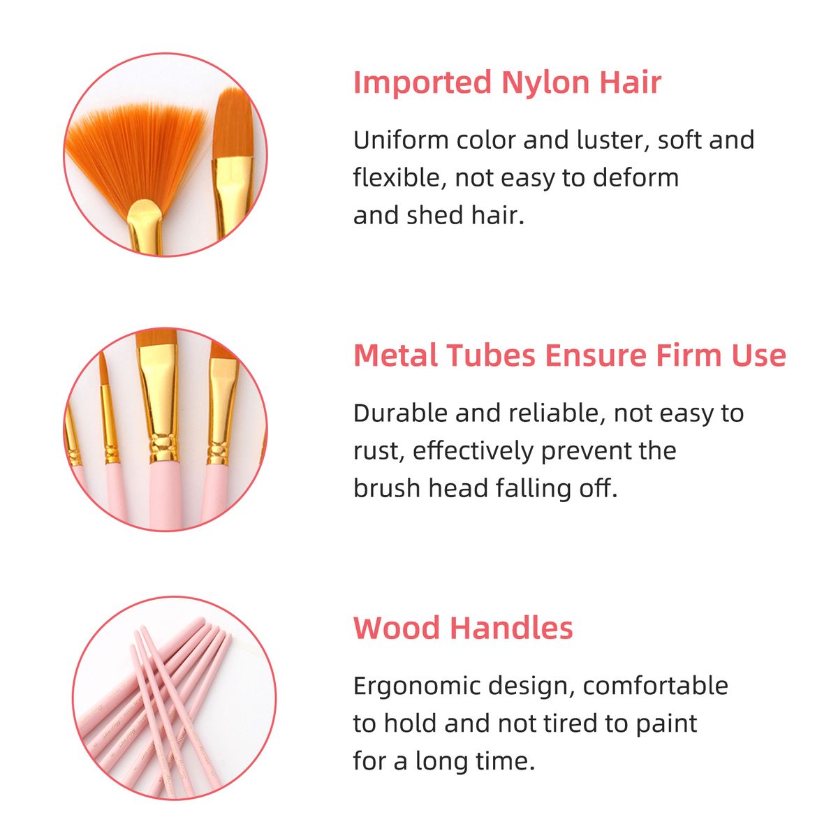 10pcs Watercolor Paint Brushes Set Nylon Hair Artist