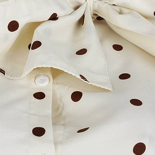 Polka Dot Blouse- Beige