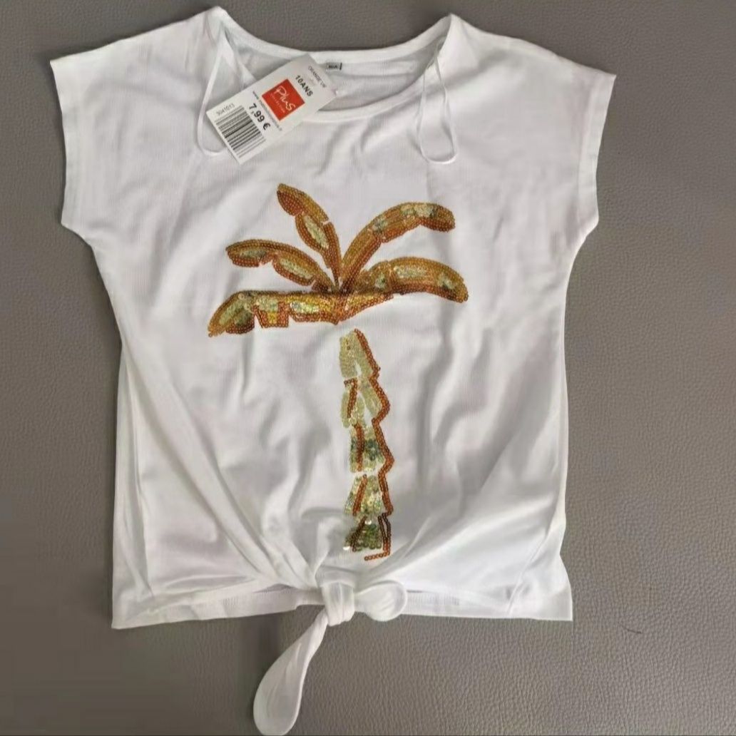 Sequin Palm Tree Girl's Top