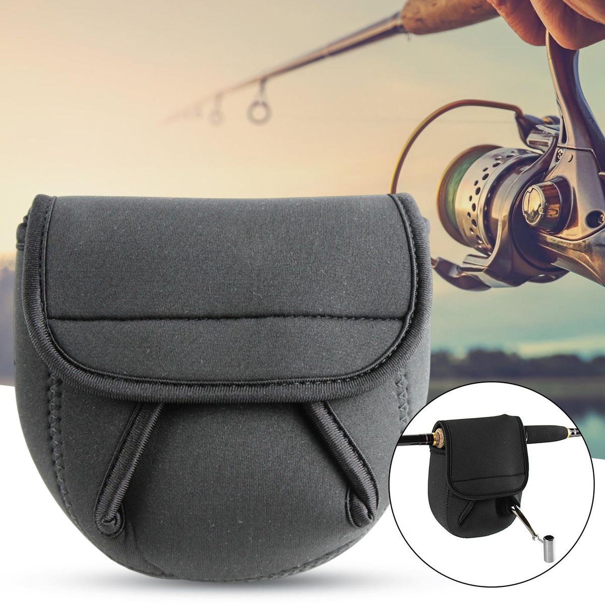 Fishing Reel Bag Outdoor Angling Baitcasting Reel Pack Fishing Tool Black