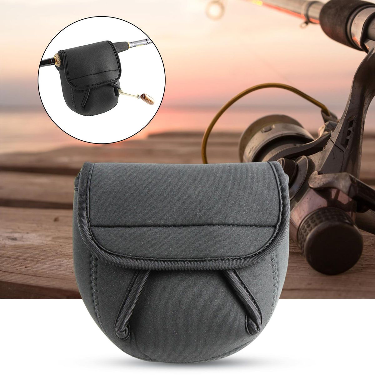 Fishing Reel Bag Outdoor Angling Baitcasting Reel Pack Fishing Tool Black