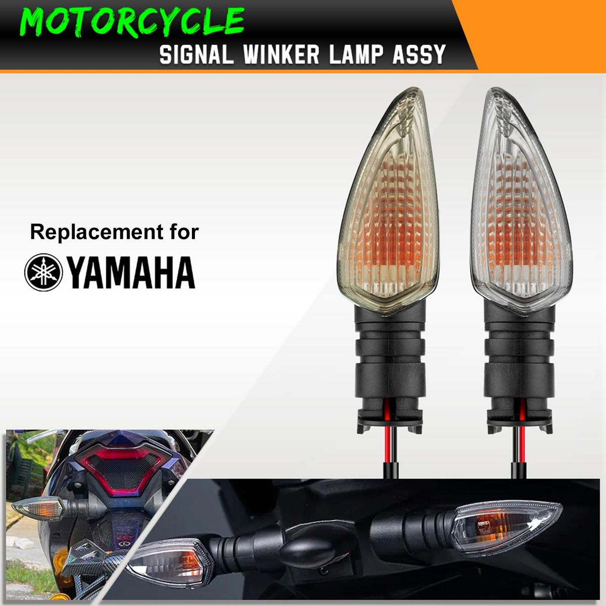 Motorcycle Rear Signal Light Rear Winker Lamp Replacement for YAMAHA Y15ZR/135LC/Aerox155 OEM 2CB-H3330-10, 2CB-H3340-10