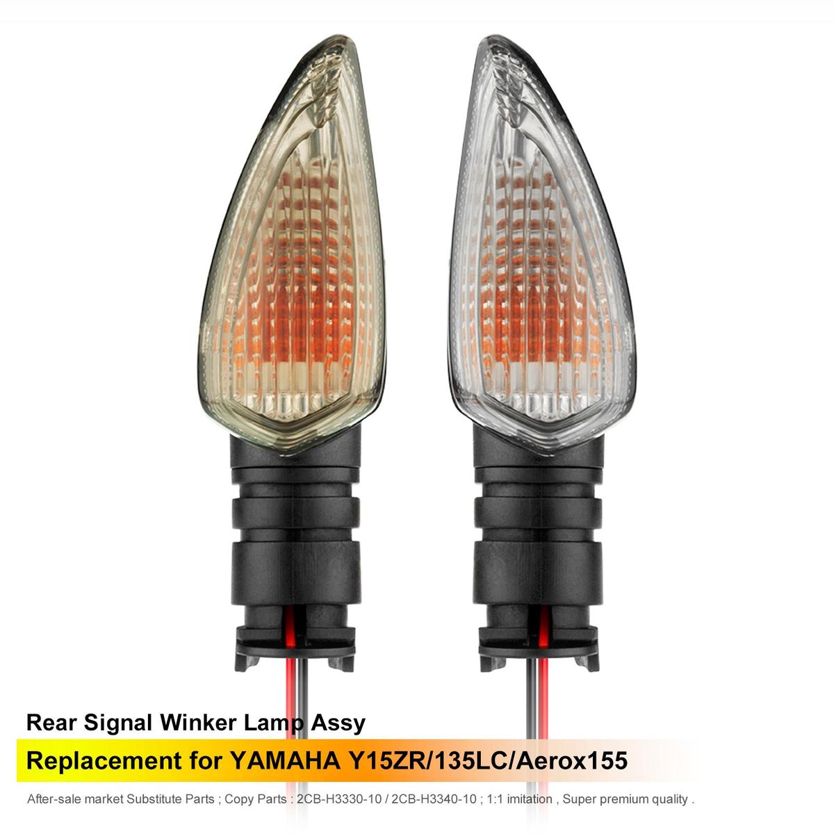 Motorcycle Rear Signal Light Rear Winker Lamp Replacement for YAMAHA Y15ZR/135LC/Aerox155 OEM 2CB-H3330-10, 2CB-H3340-10