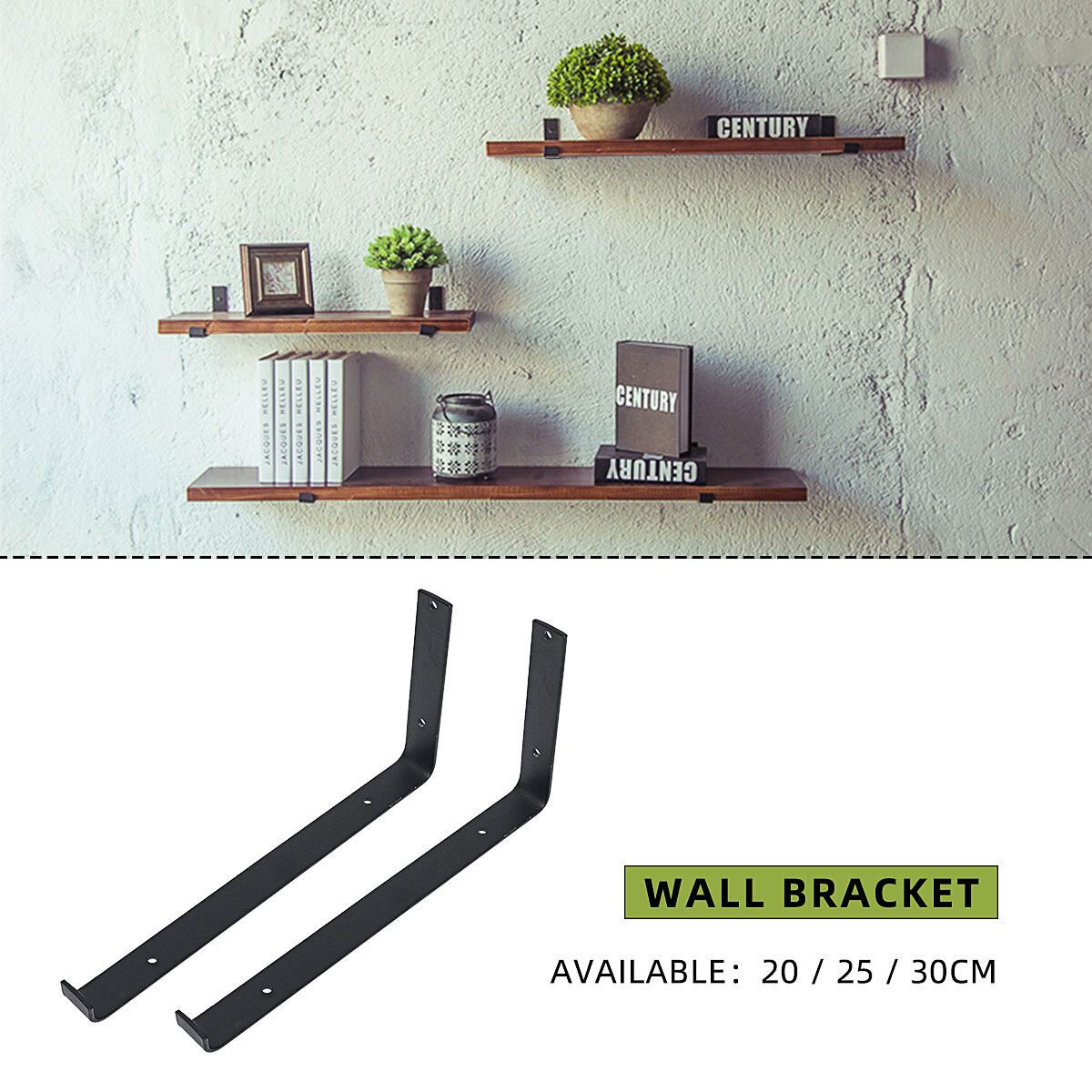 Rustic Wall Shelf Brackets Scaffold Board Heavy Duty Industrial Shelving Unit Light Black