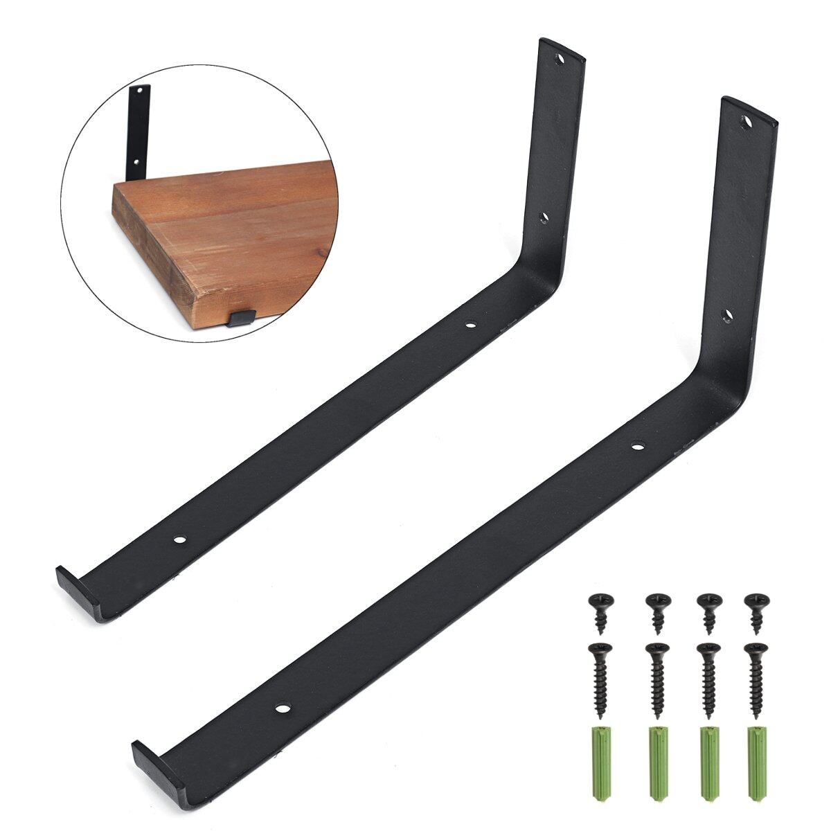 Rustic Wall Shelf Brackets Scaffold Board Heavy Duty Industrial Shelving Unit Light Black