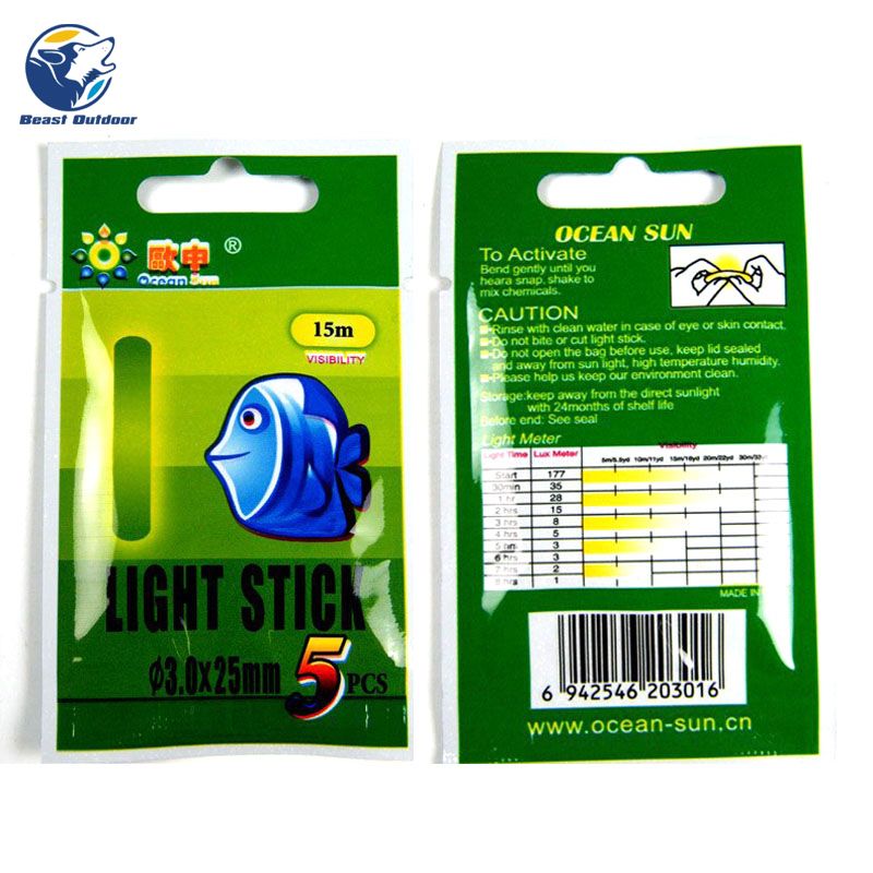 5/30/60/120 Piece Fishing Light Sticks Luminous Float Glow
