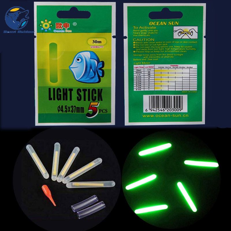 5/30/60/120 Piece Fishing Light Sticks Luminous Float Glow