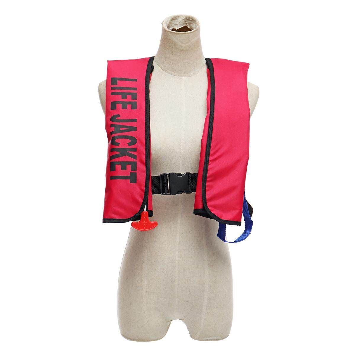 Newest Life Jacket Inflation Adult Manual Inflatable 150N PFD Survival Aid Wine Red