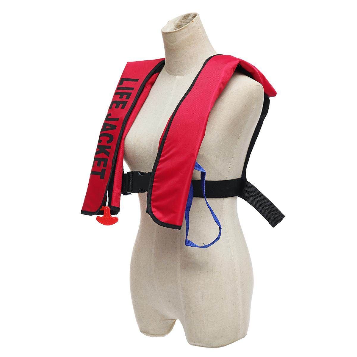 Newest Life Jacket Inflation Adult Manual Inflatable 150N PFD Survival Aid Wine Red