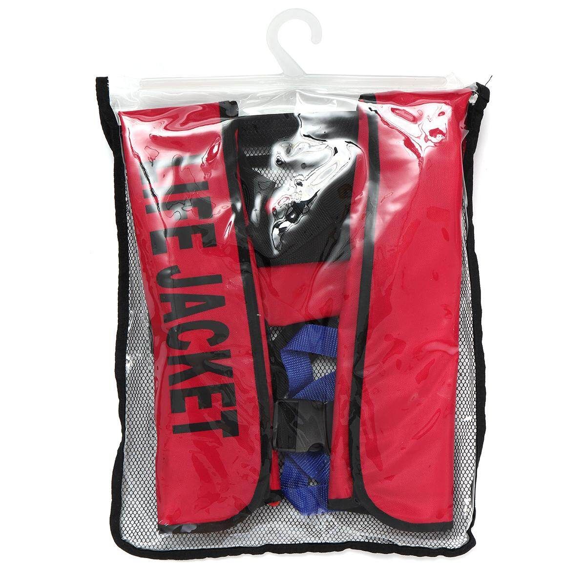 Newest Life Jacket Inflation Adult Manual Inflatable 150N PFD Survival Aid Wine Red