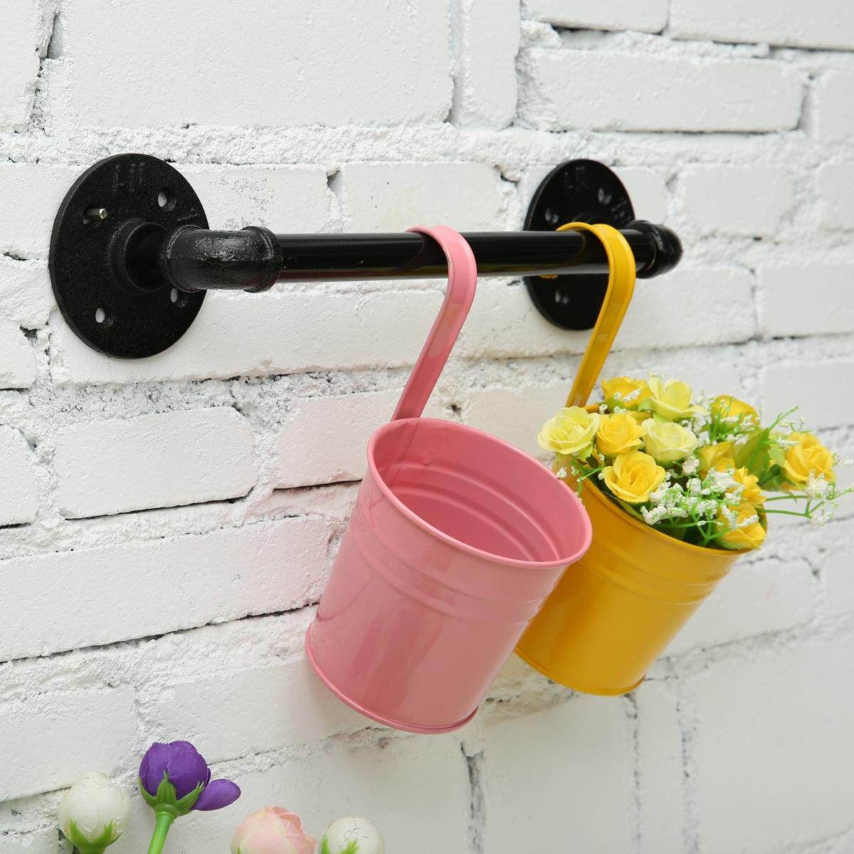 URBAN INDUSTRIAL RETRO STYLE RUSTIC IRON PIPE TOWEL RAIL #38cm Length 38cm