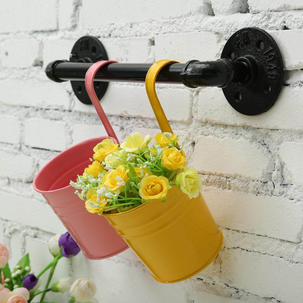 URBAN INDUSTRIAL RETRO STYLE RUSTIC IRON PIPE TOWEL RAIL #38cm Length 38cm