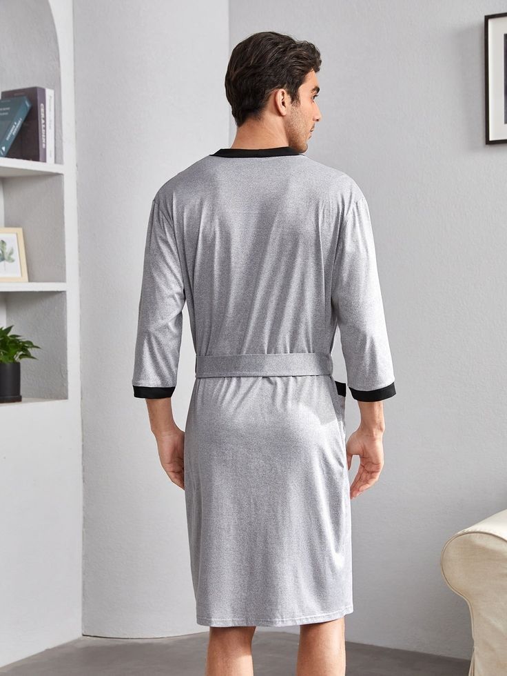 Men And Women Comfortable Sleep Wear Pyjamas Robe-- Ash