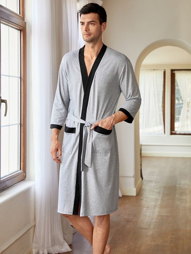 Men And Women Comfortable Sleep Wear Pyjamas Robe-- Ash