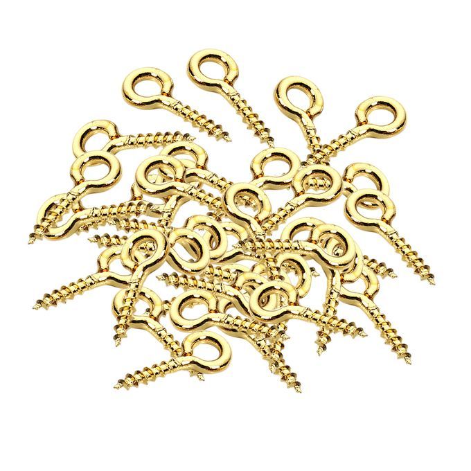 200pcs Gold Screw Eye Pins Eyelets Screw For Keychain Clay Jewelry