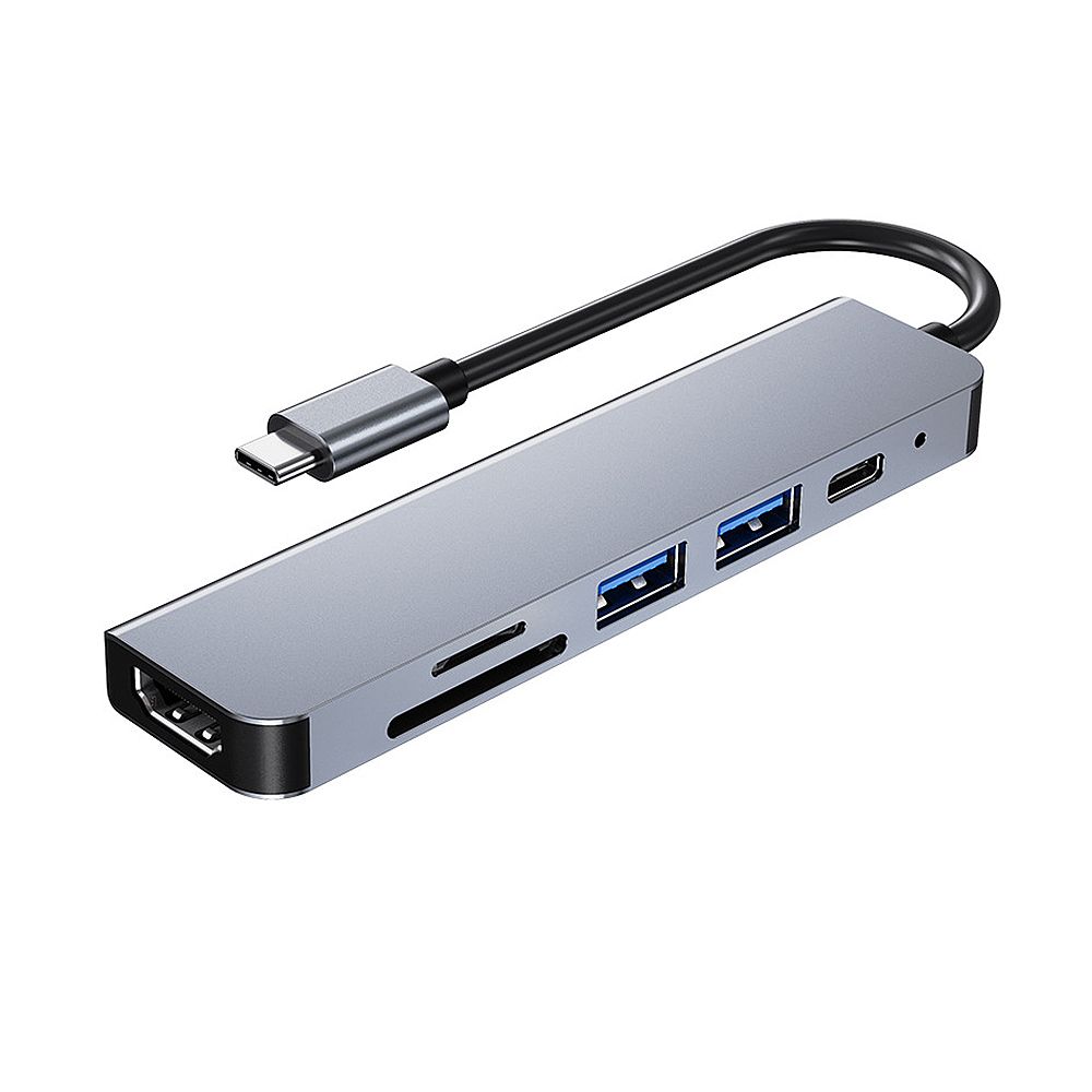 6-in-1 Multifunctional Type-C Hub Aluminum Alloy Type-C