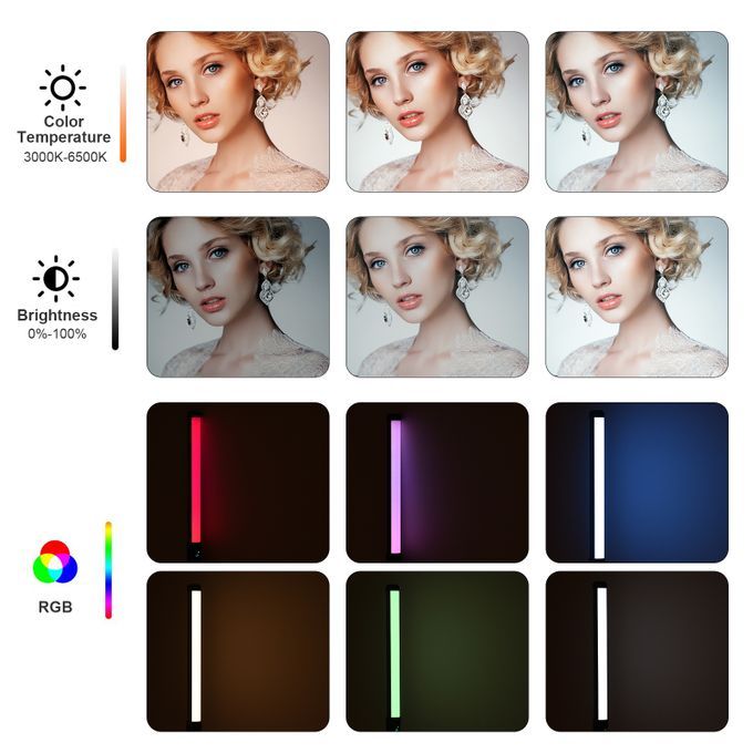 20W Handheld RGB Colorful Light Wand LED Photography Light