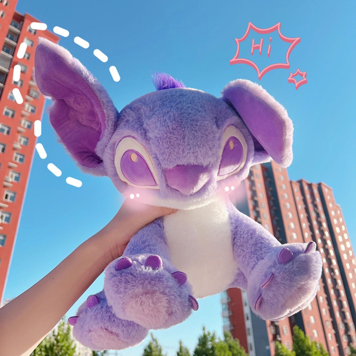2535cm Stitch Plush Toy Cartoon Purple Stitch Plushie Purple
