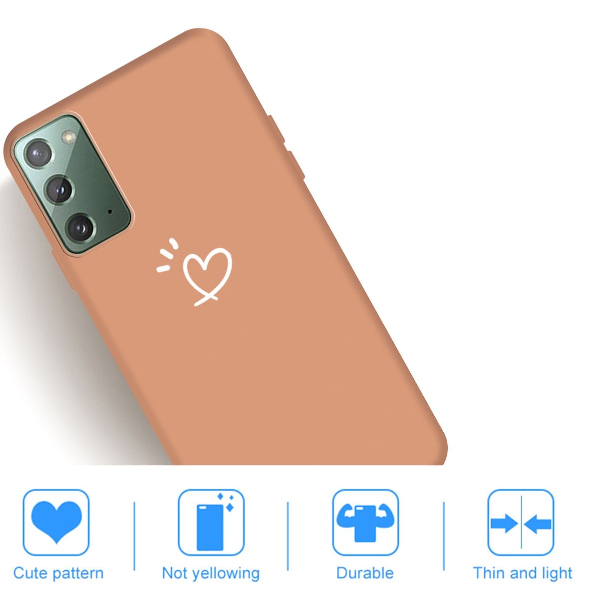 For Samsung Galaxy Note20 Three Dots Love-heart Pattern Frosted TPU Protective Case(Orange)