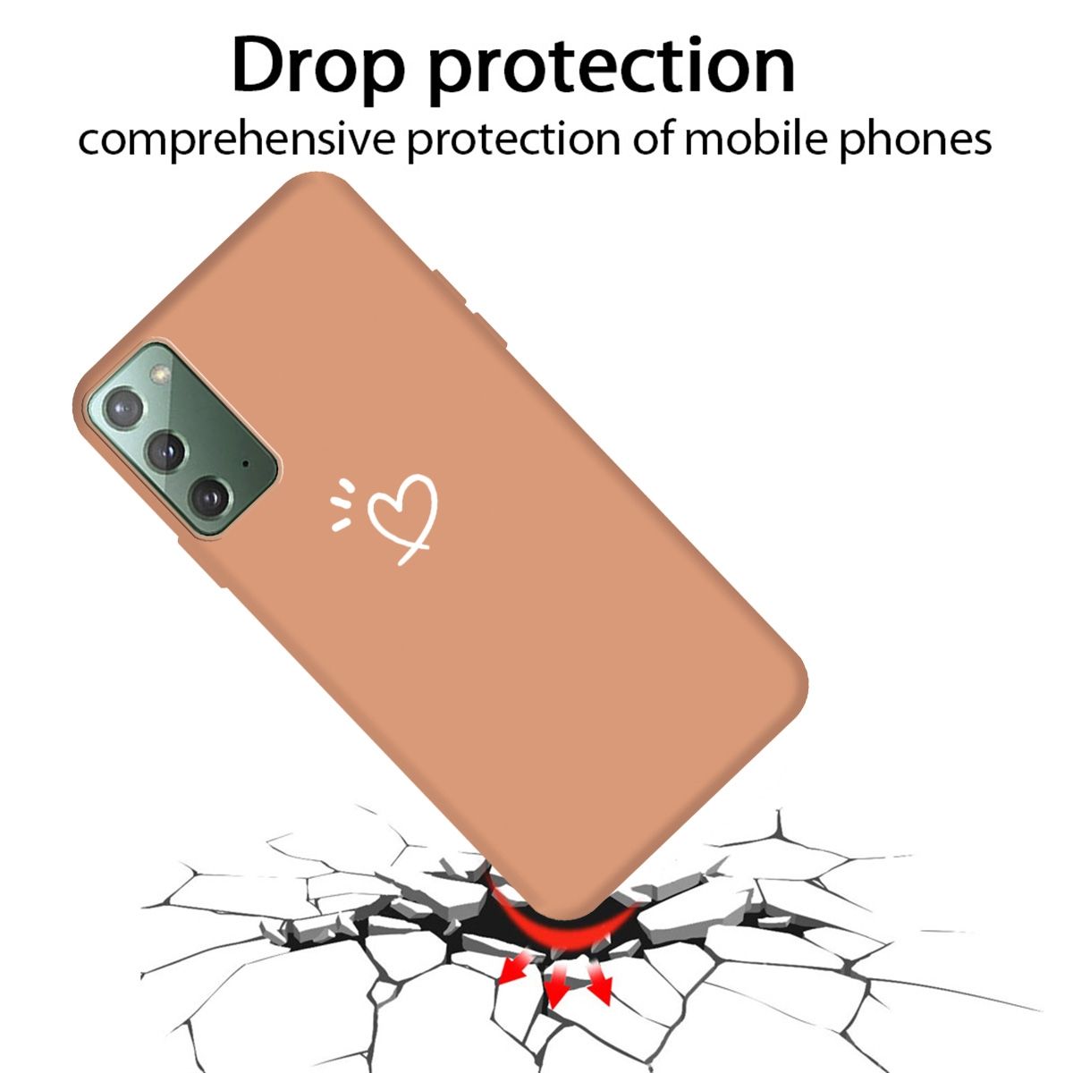 For Samsung Galaxy Note20 Three Dots Love-heart Pattern Frosted TPU Protective Case(Orange)