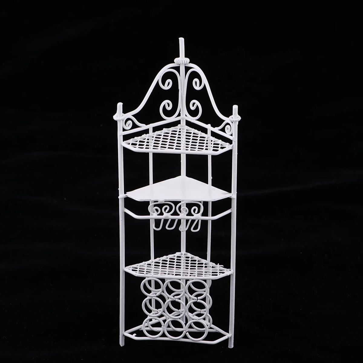 Wine Rack Model Figure Dollhouse Kitchen Furniture Metal Wine Rack White
