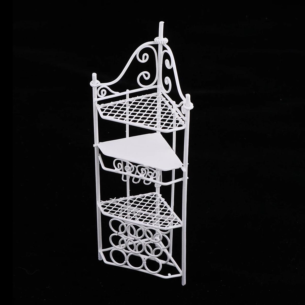 Wine Rack Model Figure Dollhouse Kitchen Furniture Metal Wine Rack White