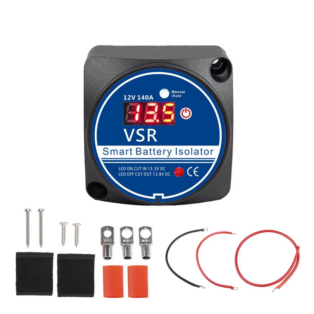 12 V 140A Automotive Intelligent Dual Battery Isolator Set Voltage Sensitive Relay VSR Double Battery Automatic Recharging Relay Battery Isolator