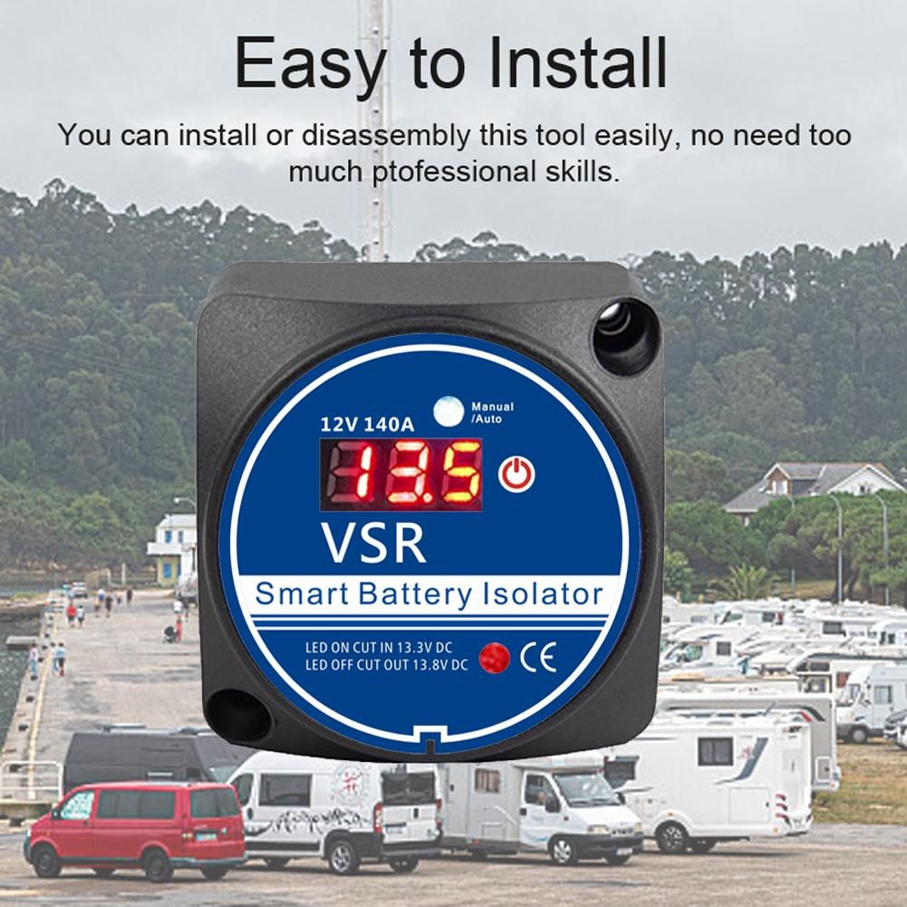 12 V 140A Automotive Intelligent Dual Battery Isolator Set Voltage Sensitive Relay VSR Double Battery Automatic Recharging Relay Battery Isolator