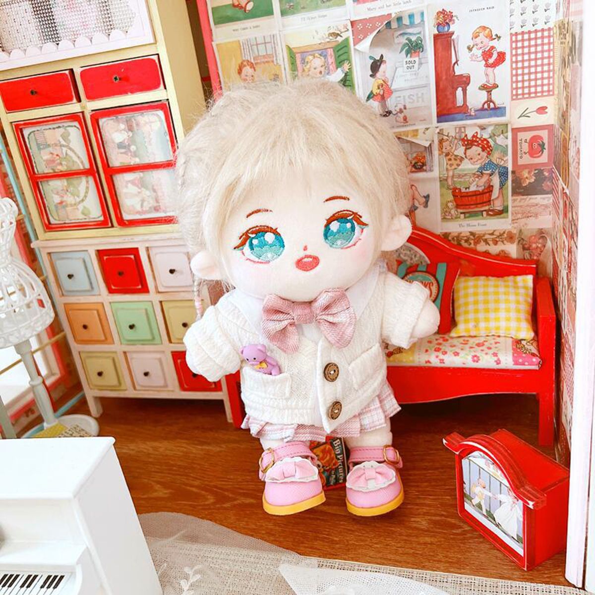 Doll Coat Jacket Coat 20cm Idol Doll Clothing White