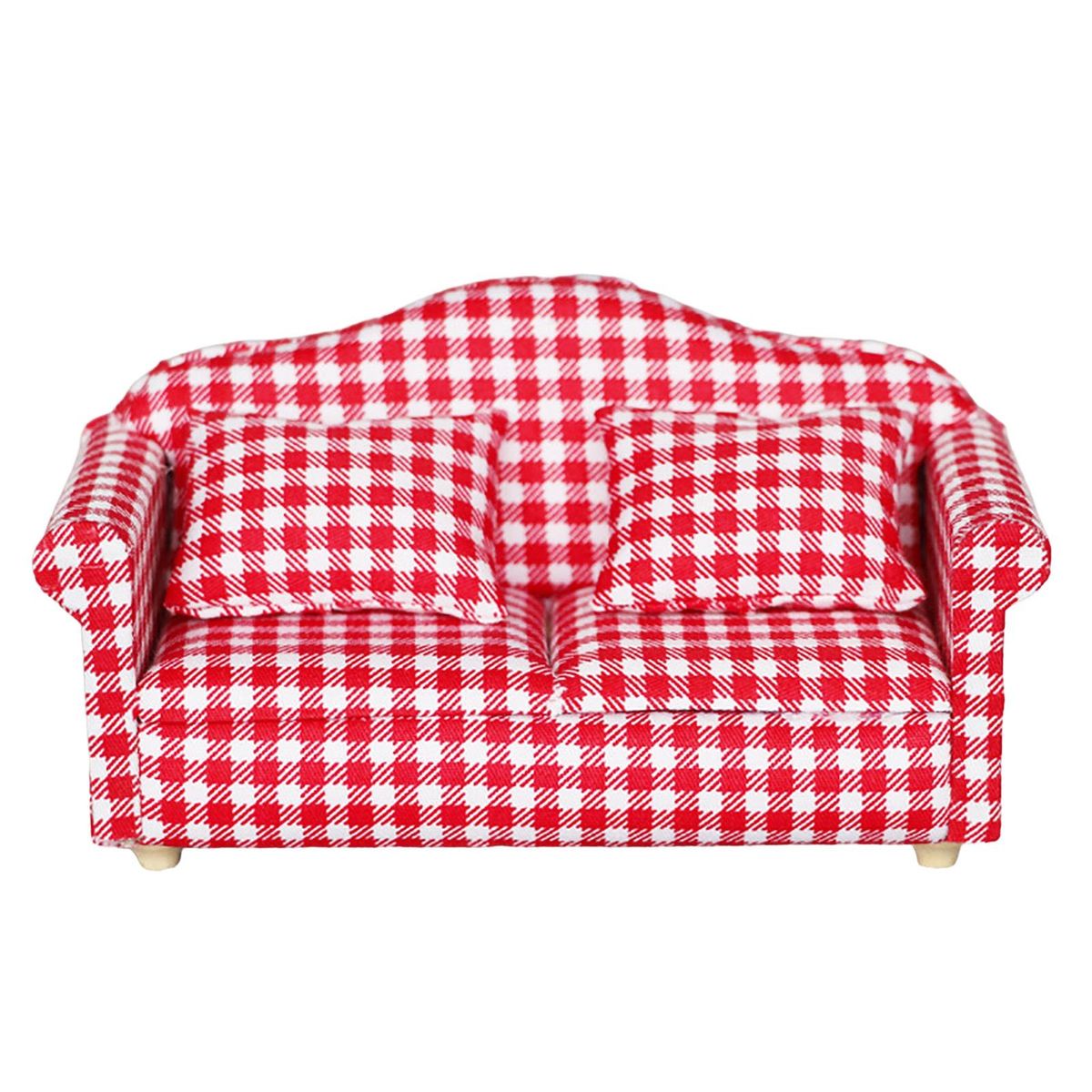 1 Set Mini Sofa Model Miniature Sofa Furniture Accessories Red