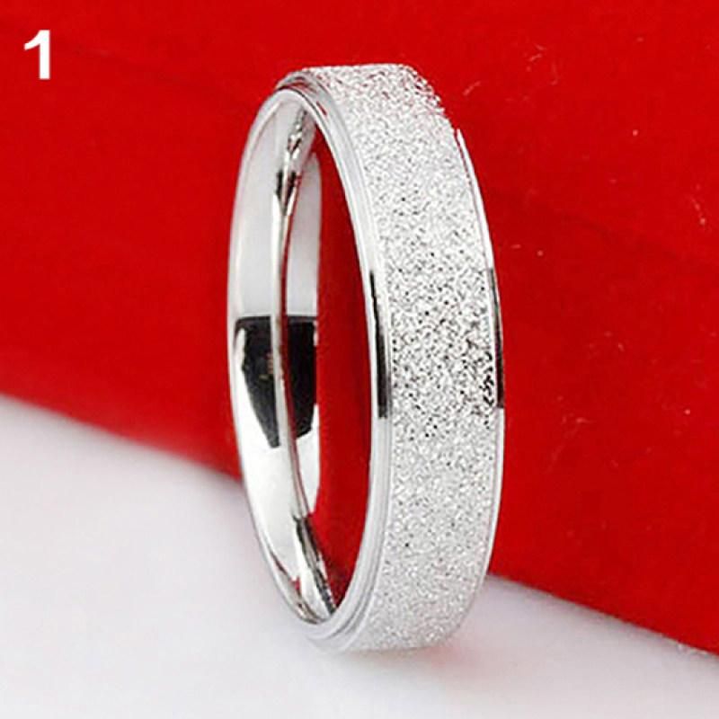 Men Women Wedding Band Ring Stainless Steel Matte Ring-Black