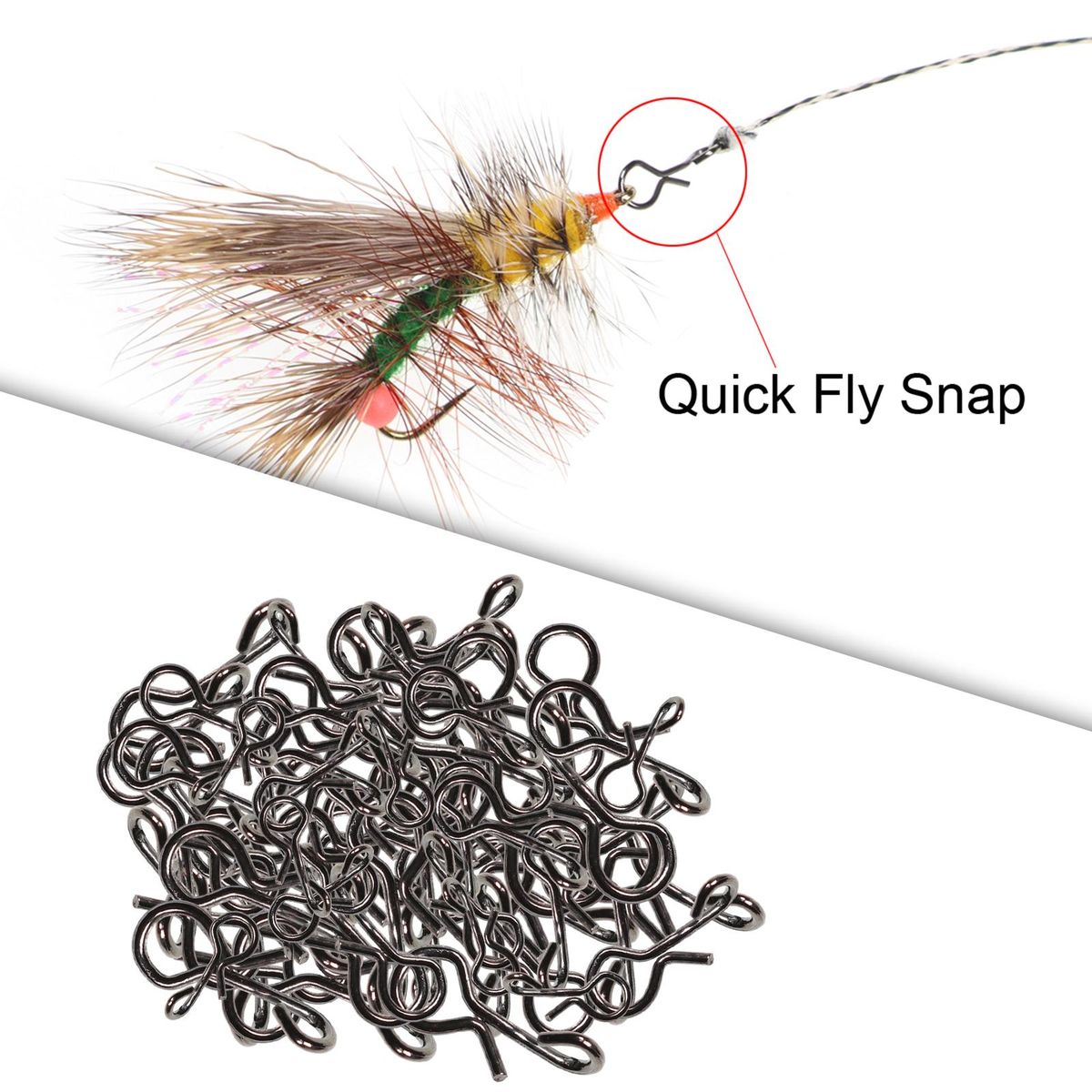 250 Pieces Quick Change Snap Fly  Clips/Hook 5 Sizes For Hook