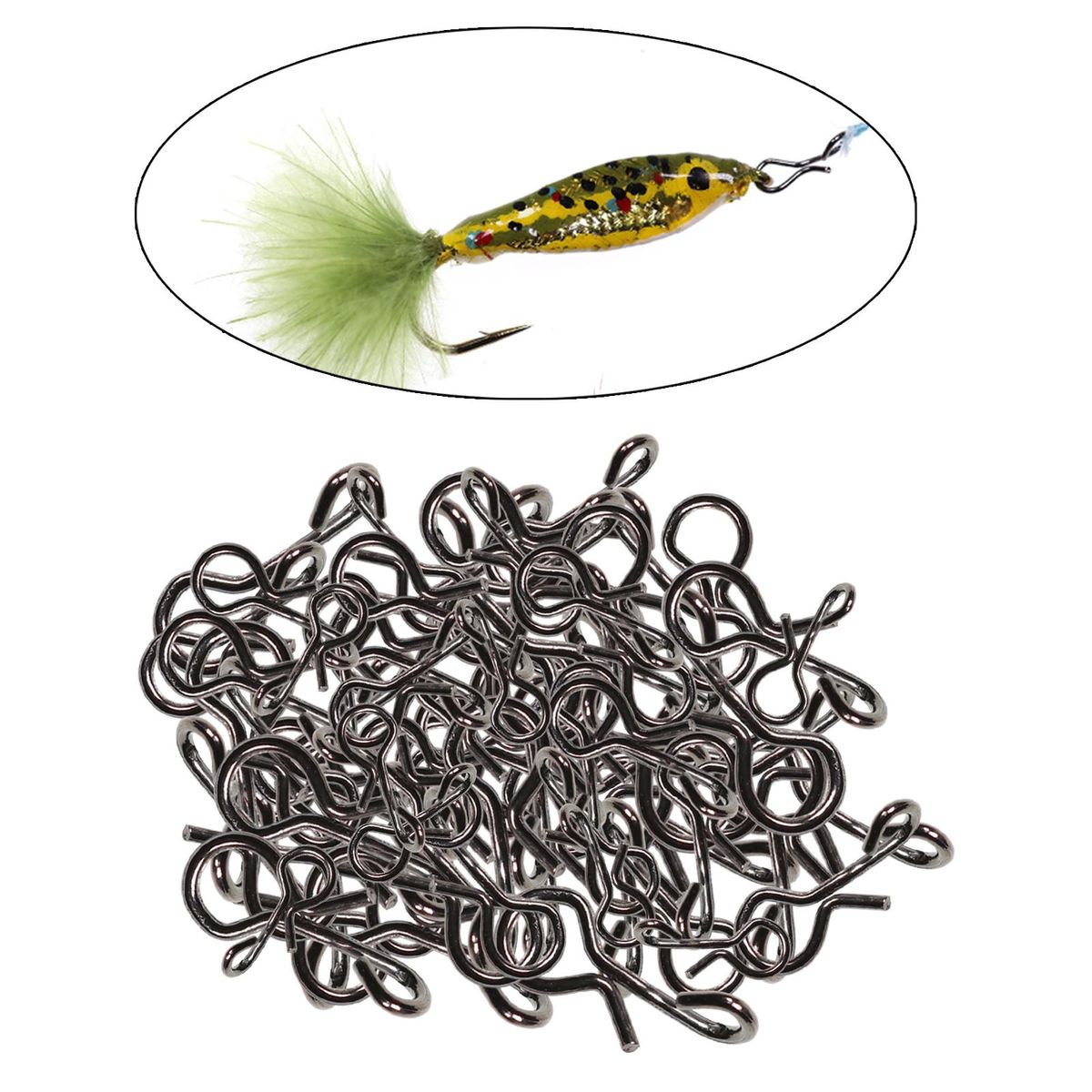 250 Pieces Quick Change Snap Fly  Clips/Hook 5 Sizes For Hook